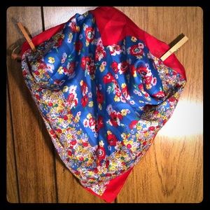 Silky Vintage Floral Scarf